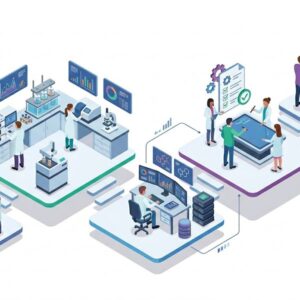 Изометрическая иллюстрация процесса разработки технических условий для анализа качества лекарственного растительного сырья